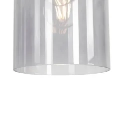 Schicke Hängelampe aus Messing mit Rauchglas inkl. WLAN A60 - Vidra