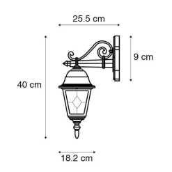 Schicke Vintage Außenwandlaterne Bronze inkl. Wifi A60 - Antigua