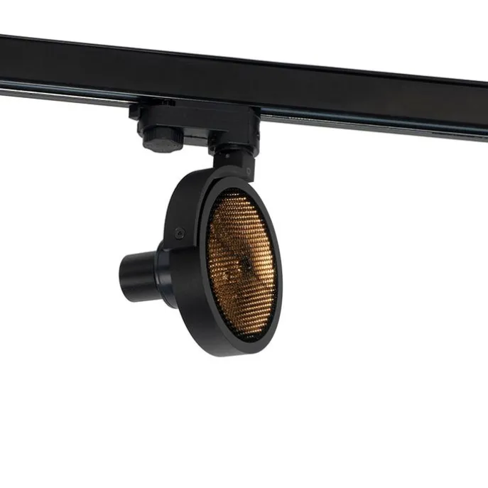 Schienenspot Schwarz für 3-Phasen Schiene GU10 111mm - 3-Phasen Master Honey