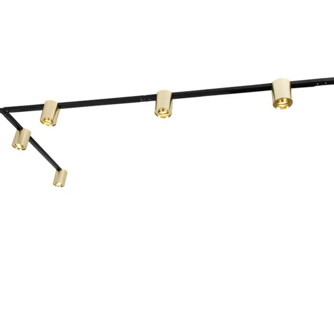 Schienensystem Gold und Schwarz mit 5 Spots 1-phasig - Rondoo Up