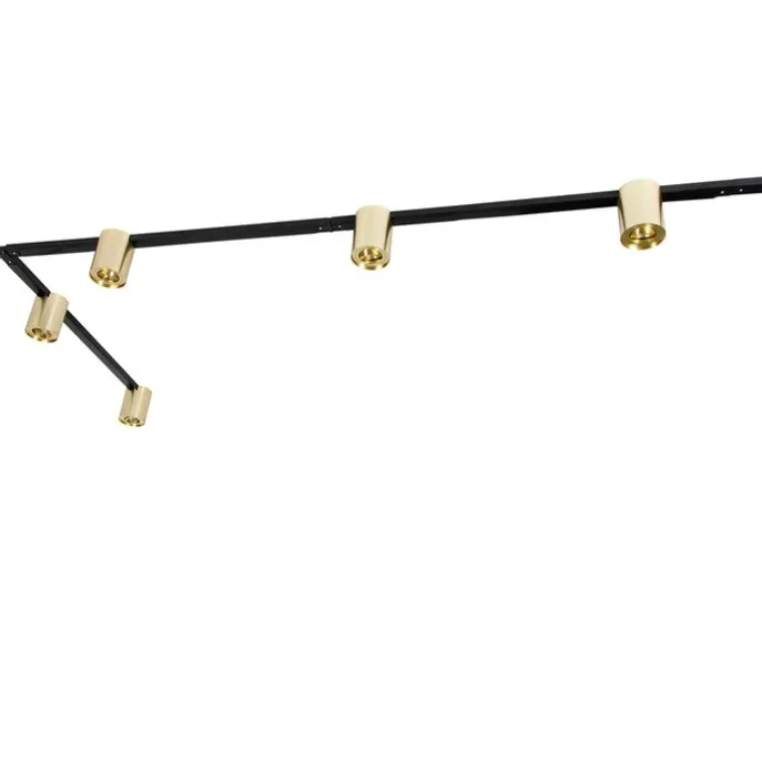 Schienensystem Gold und Schwarz mit 5 Spots 1-phasig - Rondoo Up