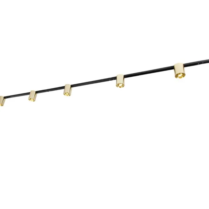 Schienensystem Gold und Schwarz mit 5 Spots 1-phasig - Rondoo Up