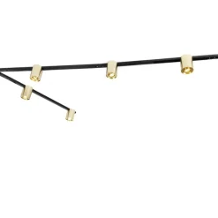 Schienensystem Gold und Schwarz mit 5 Spots 1-phasig - Rondoo Up