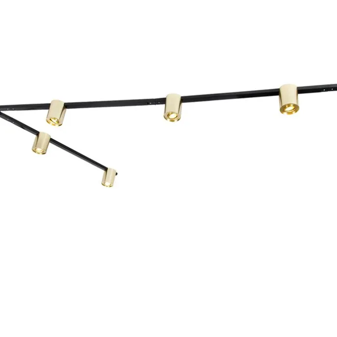 Schienensystem Gold und Schwarz mit 5 Spots 1-phasig - Rondoo Up