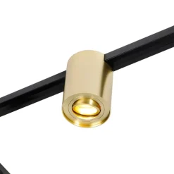 Schienensystem Gold und Schwarz mit 5 Spots 1-phasig - Rondoo Up