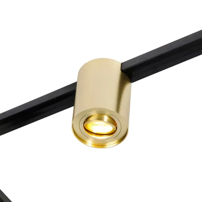 Schienensystem Gold und Schwarz mit 5 Spots 1-phasig - Rondoo Up