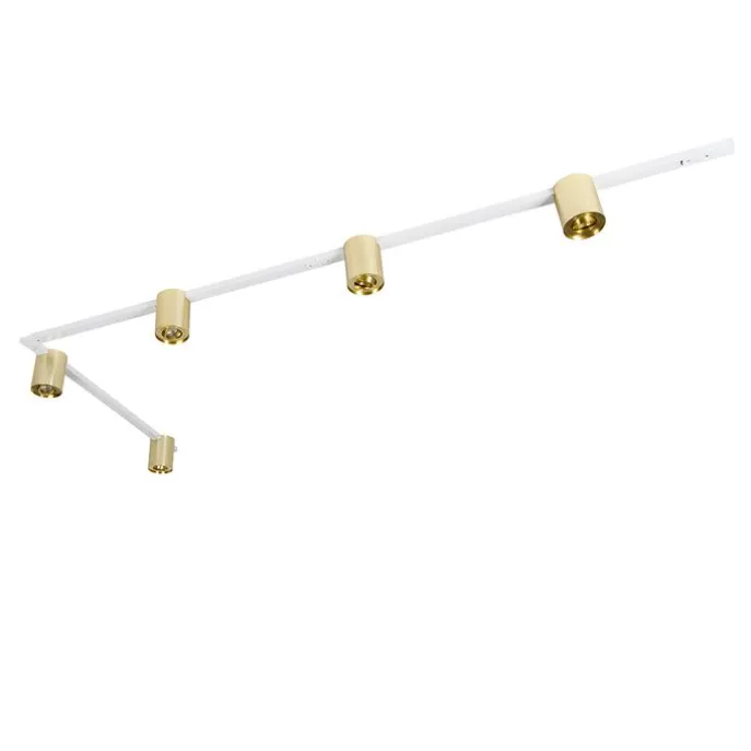 Schienensystem Gold und Weiß mit 5 Spots 1-phasig - Rondoo Up