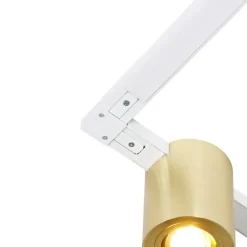 Schienensystem Gold und Weiß mit 5 Spots 1-phasig - Rondoo Up