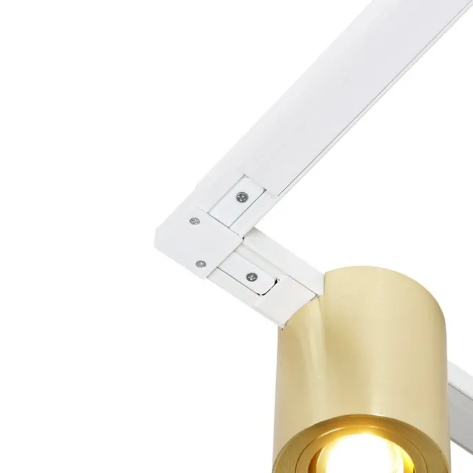 Schienensystem Gold und Weiß mit 5 Spots 1-phasig - Rondoo Up