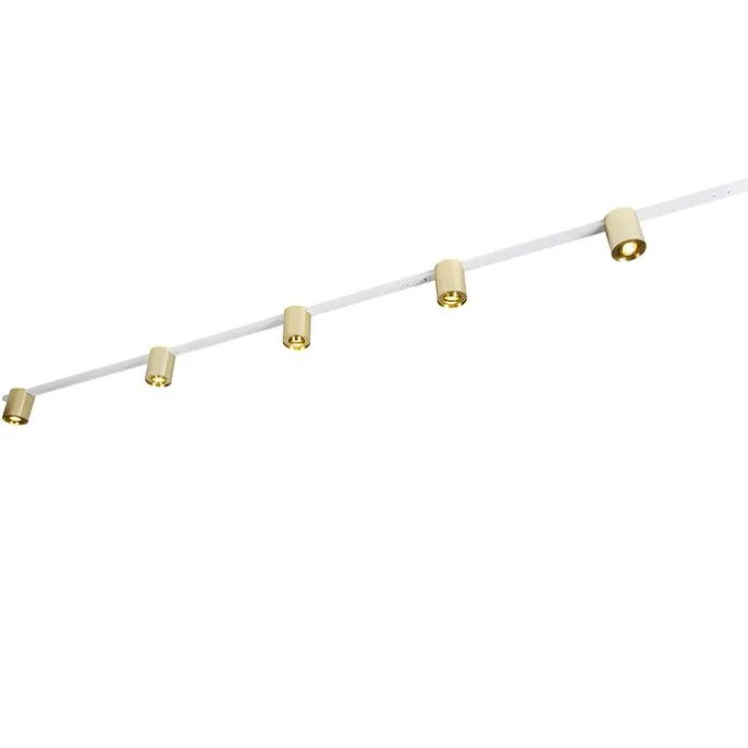 Schienensystem Gold und Weiß mit 5 Spots 1-phasig - Rondoo Up