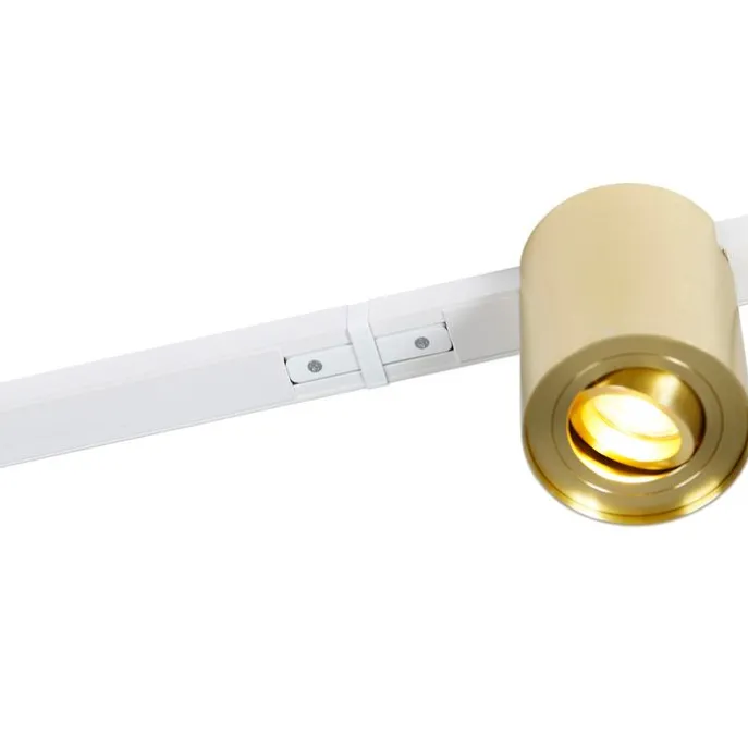 Schienensystem Gold und Weiß mit 5 Spots 1-phasig - Rondoo Up