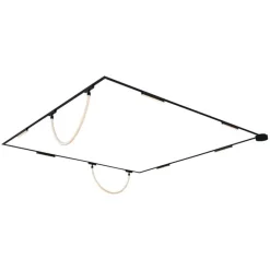 Schienensystem mit 6 Deckenleuchten und 2 Pendelleuchten Schwarz 1-phasig - Magnetic Marra Tautau