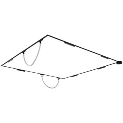 Schienensystem mit 6 Deckenleuchten und 2 Pendelleuchten Schwarz 1-phasig - Magnetic Marra Tautau