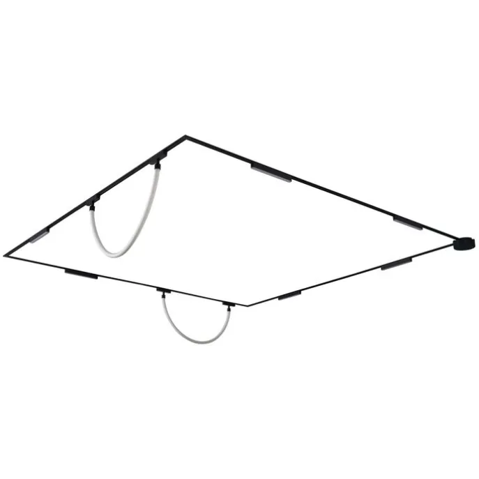 Schienensystem mit 6 Deckenleuchten und 2 Pendelleuchten Schwarz 1-phasig - Magnetic Marra Tautau