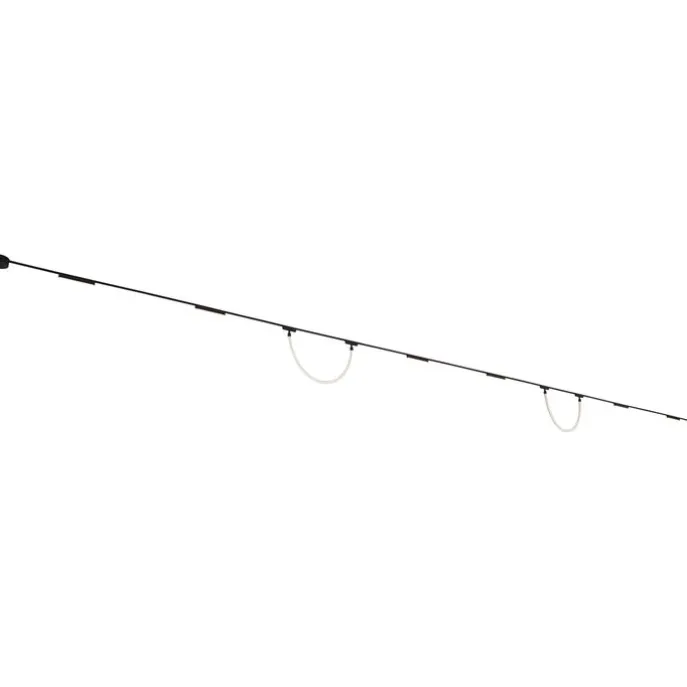Schienensystem mit 6 Deckenleuchten und 2 Pendelleuchten Schwarz 1-phasig - Magnetic Marra Tautau