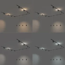 Schienensystem mit 10 Leuchten Schwarz 1-phasig - Magnetic Eggy Puk