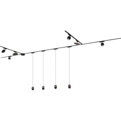 Schienensystem mit 10 Leuchten Schwarz 1-phasig - Magnetic Eggy Puk