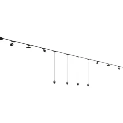 Schienensystem mit 10 Leuchten Schwarz 1-phasig - Magnetic Eggy Puk