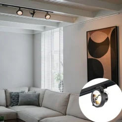 Schienensystem mit 3 Punkten schwarz 1-phasig - Go