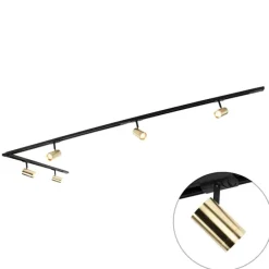 Schienensystem mit 5 Punkten 1-phasig schwarz mit Gold - Jeana