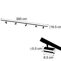 Schienensystem mit 5 Punkten 1-phasig schwarz mit Gold - Jeana