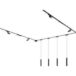 Schienensystem mit 10 schwarzen Leuchten 1-phasig - Magnetic Samson Cassie Marra