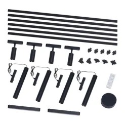 Schienensystem mit 10 schwarzen Leuchten 1-phasig - Magnetic Samson Cassie Marra