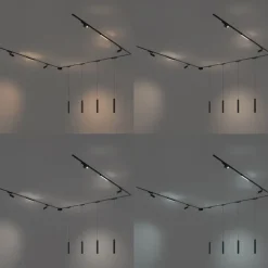 Schienensystem mit 10 schwarzen Leuchten 1-phasig - Magnetic Samson Cassie Marra