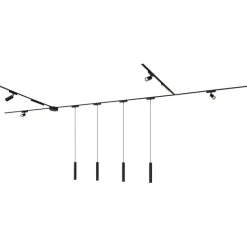 Schienensystem mit 10 schwarzen Leuchten 1-phasig - Magnetic Samson Cassie Marra