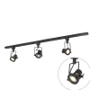 Schienensystem mit 3 Spots 1-phasig schwarz - Sulux