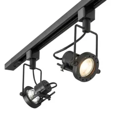 Schienensystem mit 3 Spots 1-phasig schwarz - Sulux