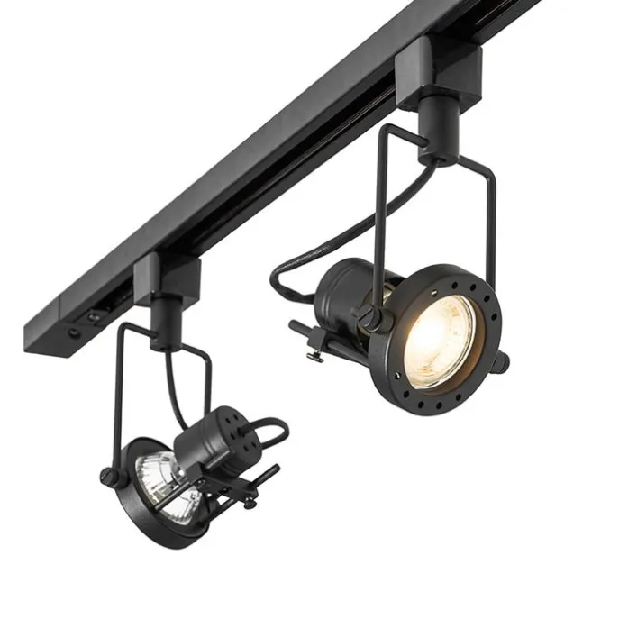 Schienensystem mit 3 Spots 1-phasig schwarz - Sulux