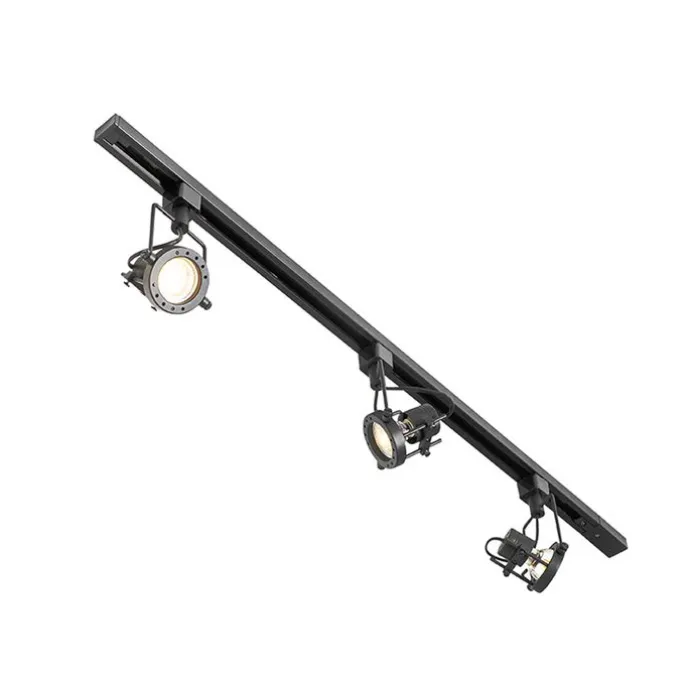 Schienensystem mit 3 Spots 1-phasig schwarz - Sulux