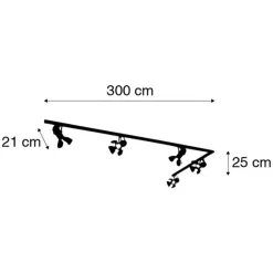 Schienensystem mit 5 Spots schwarz - Film