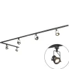Schienensystem mit 5 Spots 1-phasig schwarz - Sulux