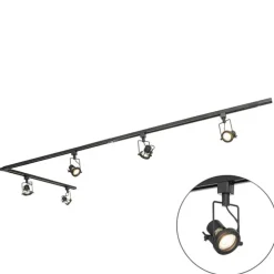 Schienensystem mit 5 Spots 1-phasig schwarz - Sulux