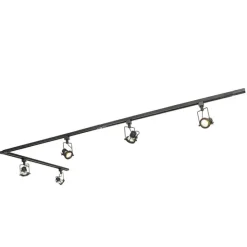 Schienensystem mit 5 Spots 1-phasig schwarz - Sulux