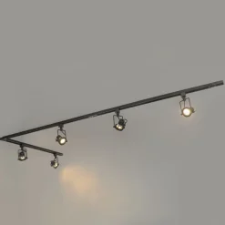 Schienensystem mit 5 Spots 1-phasig schwarz - Sulux