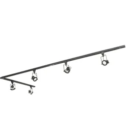 Schienensystem mit 5 Spots 1-phasig schwarz - Sulux