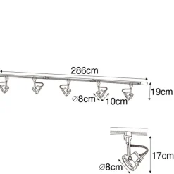 Schienensystem mit 5 Spots 1-phasig schwarz - Sulux