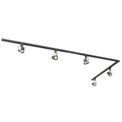 Schienensystem mit 5 Spots 1-phasig schwarz - Sulux