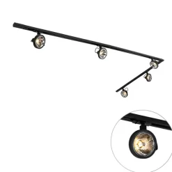 Schienensystem mit 5 Spots schwarz 1-phasig - Go