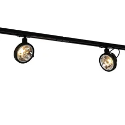 Schienensystem mit 5 Spots schwarz 1-phasig - Go