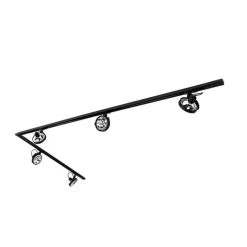 Schienensystem mit 5 Spots schwarz 1-phasig - Go