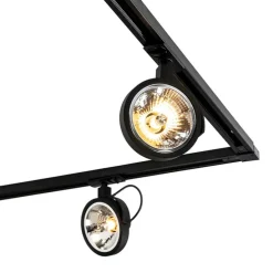 Schienensystem mit 5 Spots schwarz 1-phasig - Go