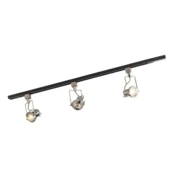 Schienensystem mit 3 Spots 1-phasig schwarz mit Stahl - Suplux
