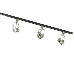 Schienensystem mit 3 Spots 1-phasig schwarz mit Stahl - Suplux