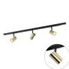 Schienensystem mit 3 Spots 1-phasig schwarz mit Gold - Jeana
