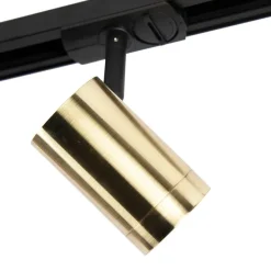 Schienensystem mit 3 Spots 1-phasig schwarz mit Gold - Jeana