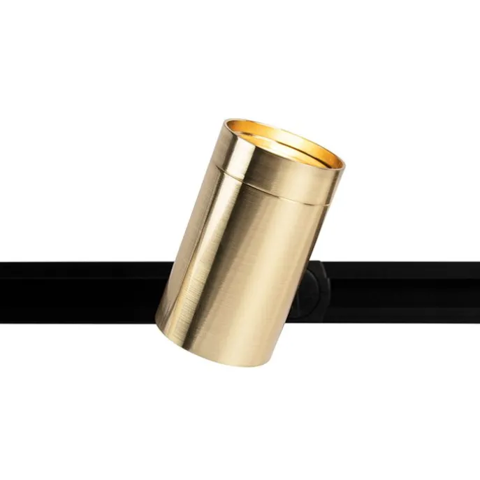 Schienensystem mit 3 Spots 1-phasig schwarz mit Gold - Jeana